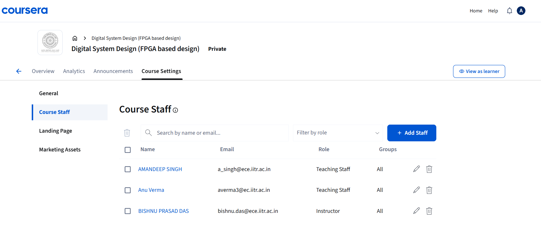 Coursera Recognition